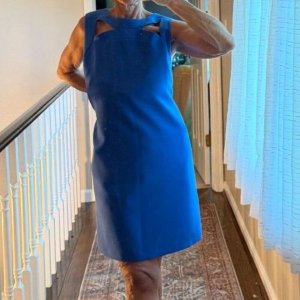 Classic Alex Marie Cobolt Blue Cutout Shift Dress size 14 - Picture 7 of 7